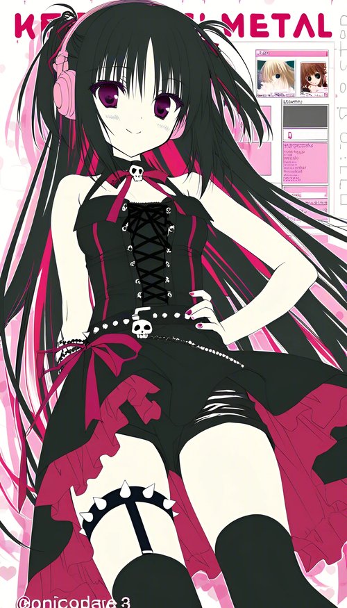 Character in gothic dark fashion outfit