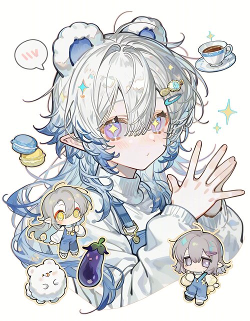 Pastel colorful character