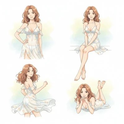 Ghibli style character design sheet