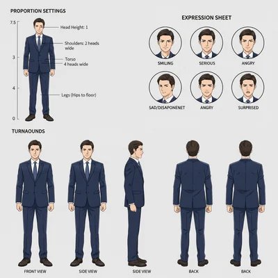 Character turnaround sheet example